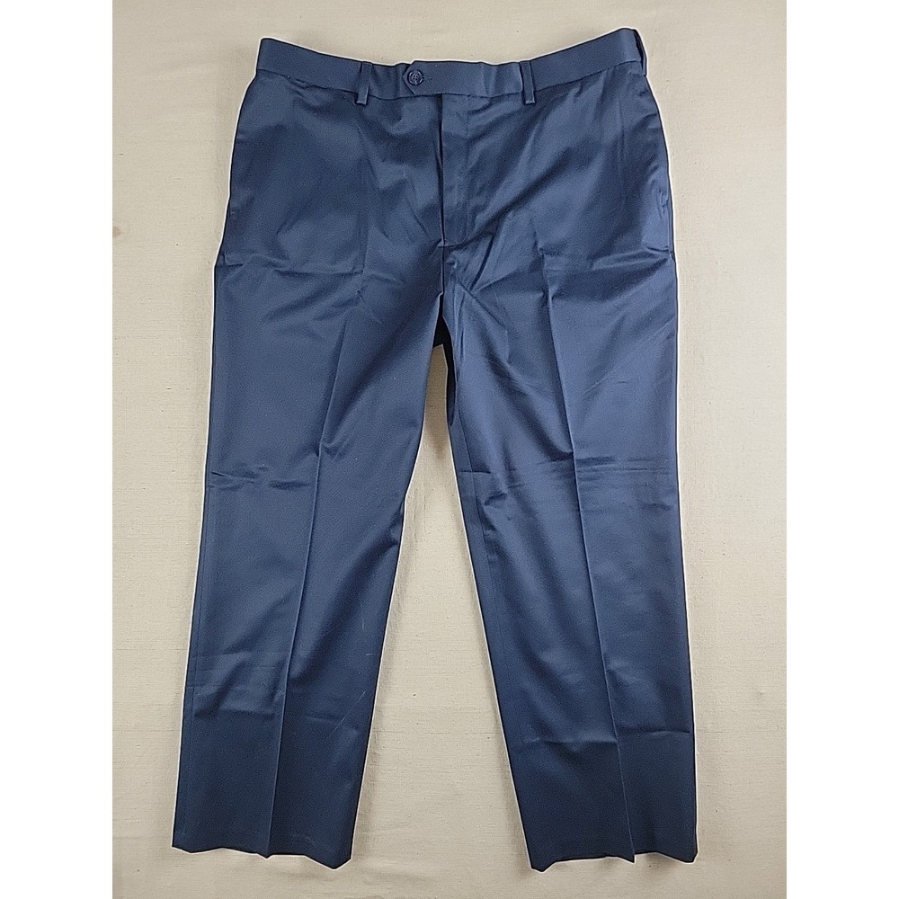 Perry Ellis Portfolio Men's Dress Pants 40x29 Navy Premium Flex Twill NWT